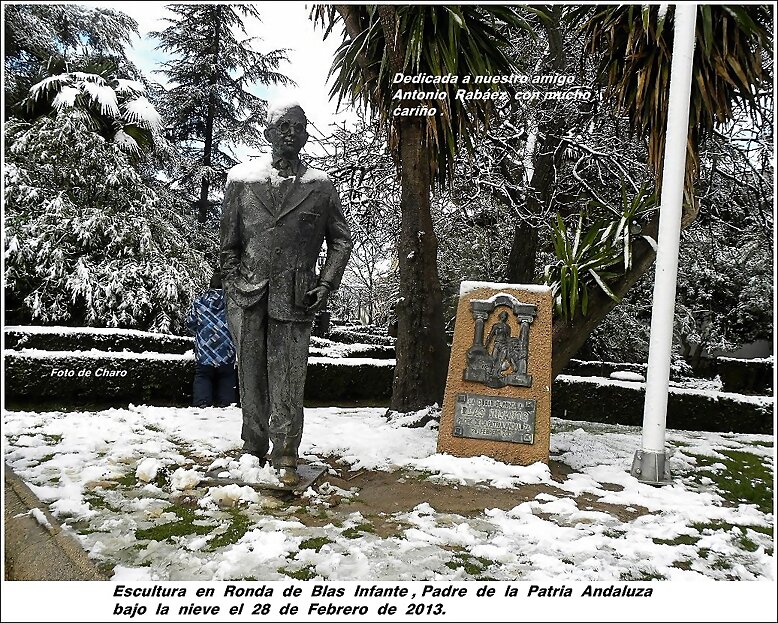 Blas  Infante  bajo  la  nieve  en  Ronda