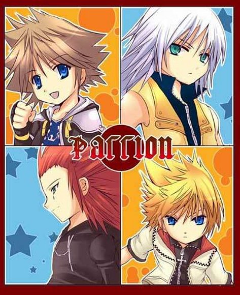 Sora, Riku, Roxas y Axel