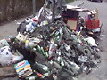contenedor de vidrio quemado