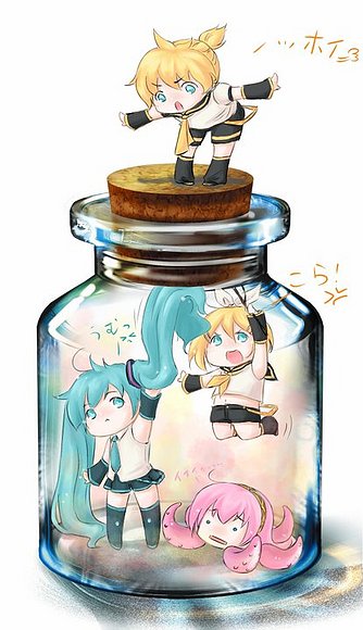 Miku,Rin, Len y Megurine