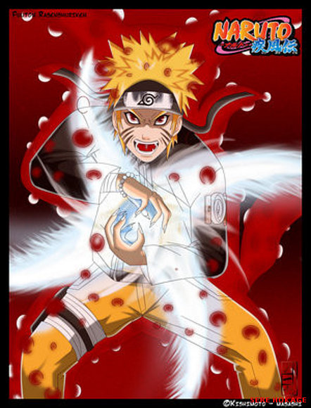 FUUTON RASEN SHURIKEN EN MODO JINCHUURIKI SENNIN
