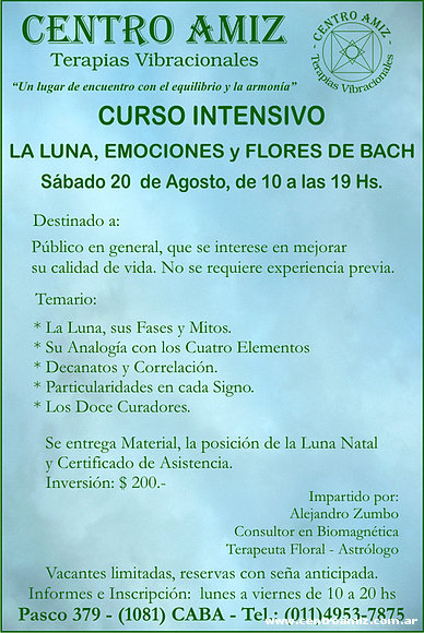 Curso La luna, Emociones y Flores de Bach