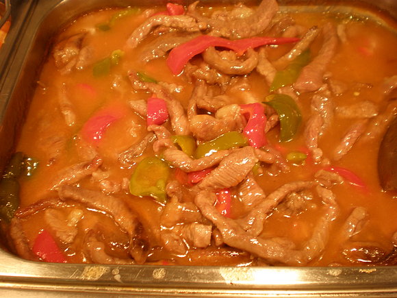 ternera con pimientos
