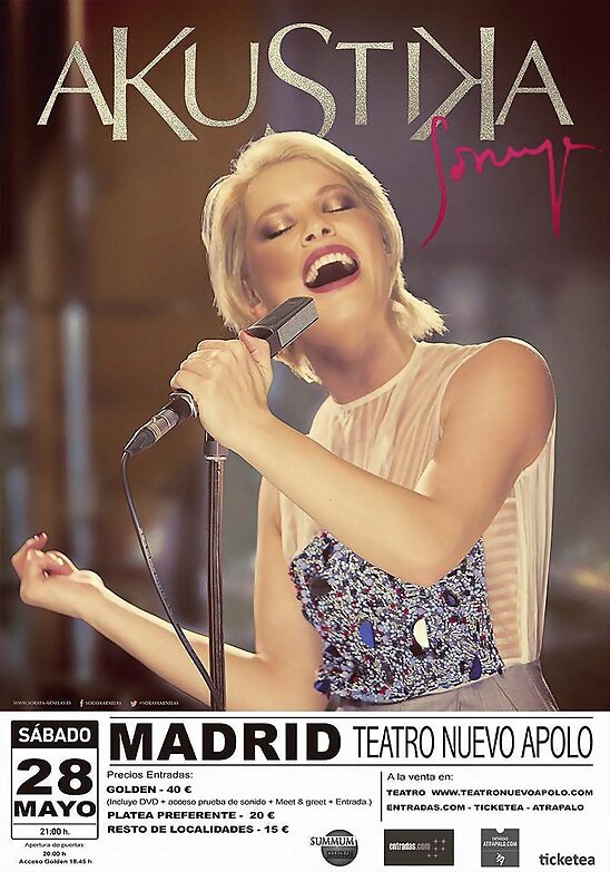 HOY SÁBADO 28-5-2016, CONCIERTO EN MADRID