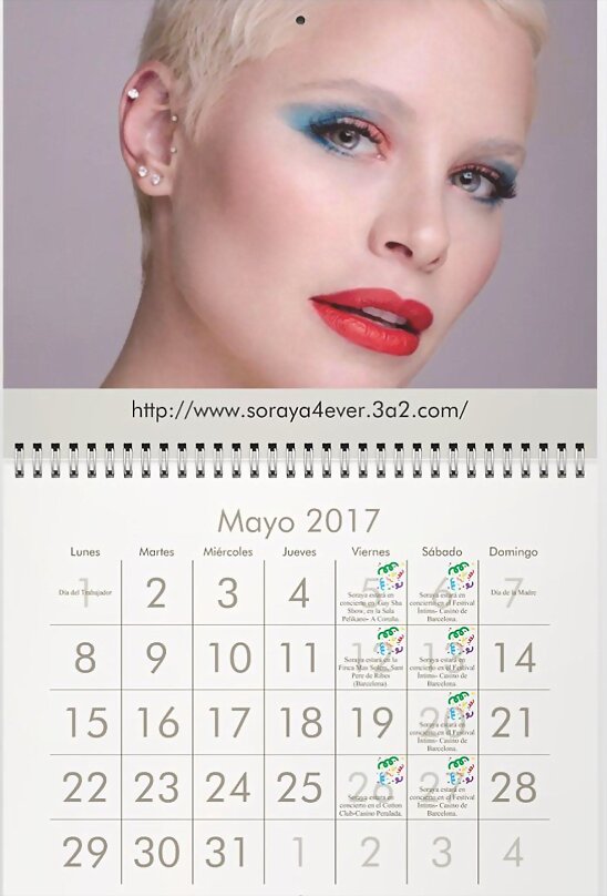 HOY MARTES 2-5-2017, CALENDARIO SORAYA4EVER MAYO