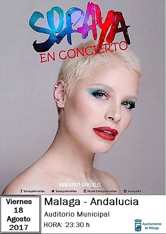 HOY VIERNES 18-8-2017, CONCIERTO DE SORY EN MALAGA