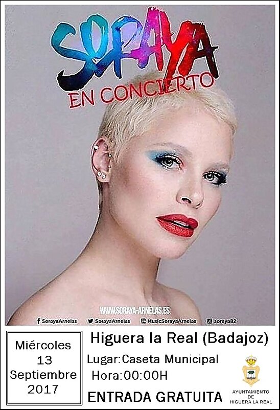 HOY MIÉRCOLES 13-9-2017, CONCIERTO EN HIGUERA REAL