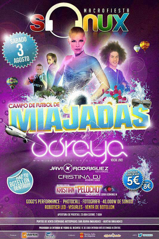 HOY SÁBADO 3-8-2013, CONCIERTO EN MIAJADAS