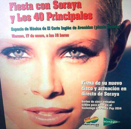 HOY VIERNES 17-1-2014, SORAYA ESTARA EN MALLORCA