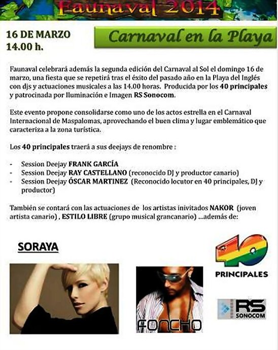 HOY DOMINGO 16-3-2014, SORAYA EN MASPALOMAS