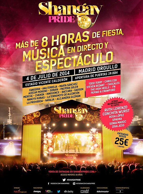 HOY VIERNES 4-7-2014, CONCIERTO SHAGAY PRIDE
