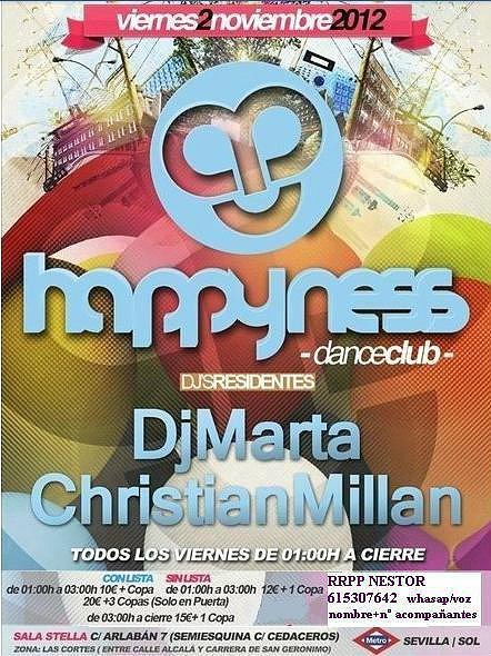 Hapyness DJ Marta y Christian Millan Listas 615307