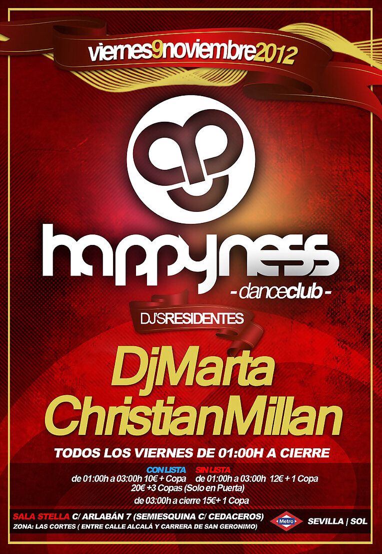 Hapyness DJ Marta y Christian Millan 09/11/12 List