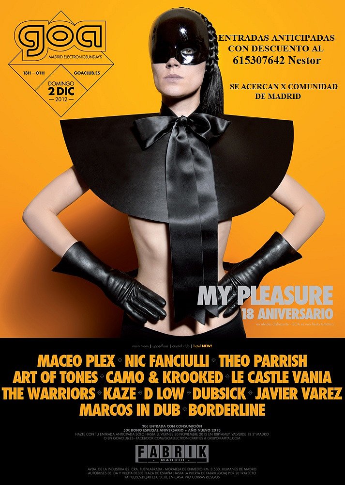 GOA 02/12/12My pleasure 18 Aniversario ENTRADAS AN