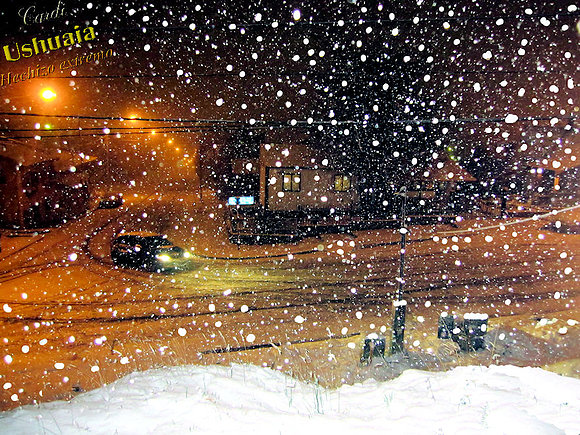 Nieve en Ushuaia, Tierra del Fuego, Patagonia