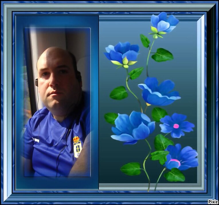 Montaje efecto cuadro con flores