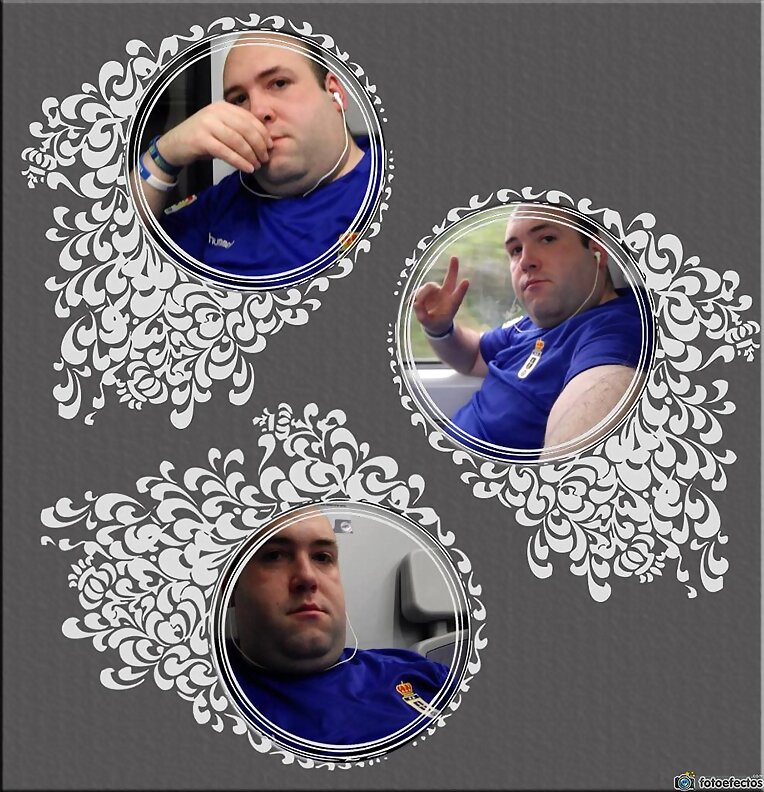 Collage círculo con adornos blancos