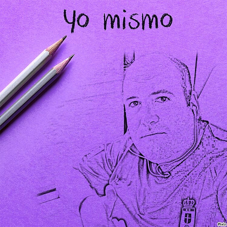 Montaje en dibujo con fondo violeta