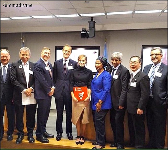 Emma Watson en un Lunch de las Naciones Unidas.
