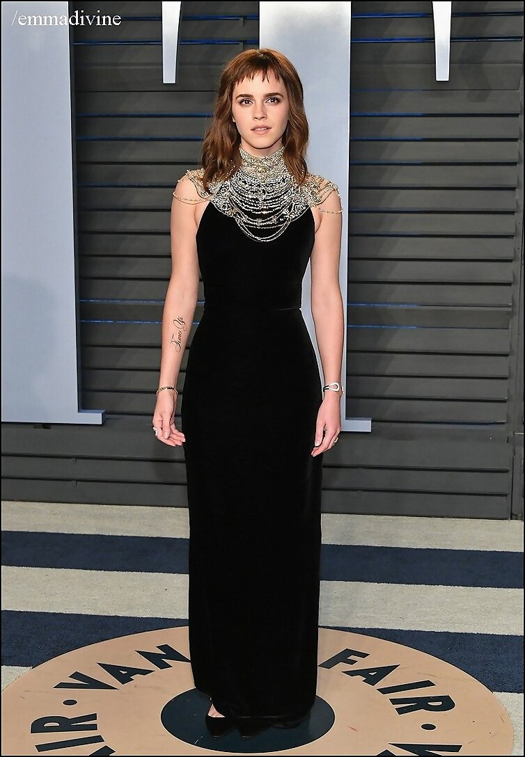 Emma en la fiesta de los Oscars 2018