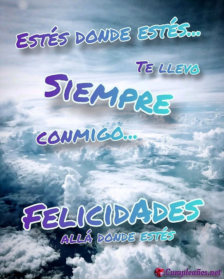 ALLA DONDE ESTES...  FELIZ CUMPLEAÑOS