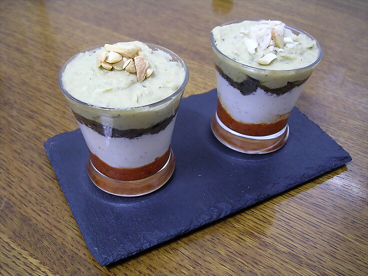 Pimiento , queso y berenjena