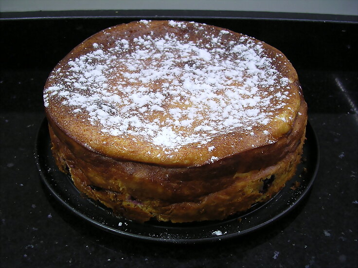 Tarta de queso y cerezas