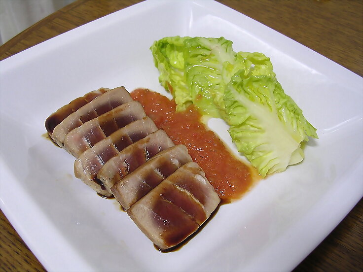 Atun con reduccion de salsa de soja