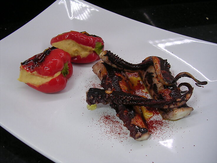 Rejo con pimientos