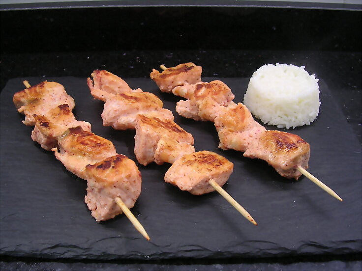 salmón y gambas